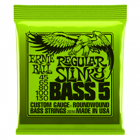 SET CORZI CHITARA BASS ERNIE BALL Regular Slinky Bass 5 45-130 Nickel Wound