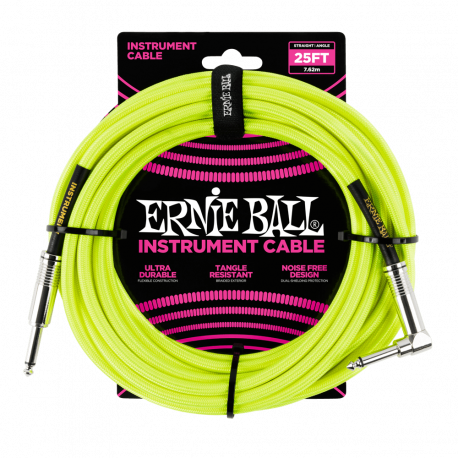 CABLU INSTRUMENT ERNIE BALL 7 BRAIDED NEON YELLOW