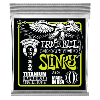 Set Corzi Chitara Electrica Ernie Ball Coated Titanium Regular Slinky 10-46