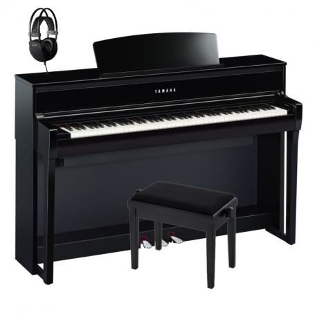 Pachet Pian Digital Yamaha CLP775 PE Clavinova Yamaha Pian Digital + Bancheta + Casti (B/DW/R/WA/WH)