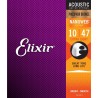 Set Corzi Chitara Acustica ExtraLight Nanoweb Elixir Strings 11152 10-47