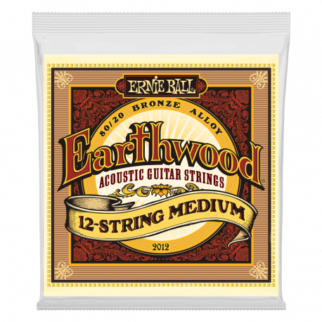 SET CORZI CHITARA ACUSTICA ERNIE BALL EARTHWOOD MEDIUM 12-STRING 80/20 BRONZE