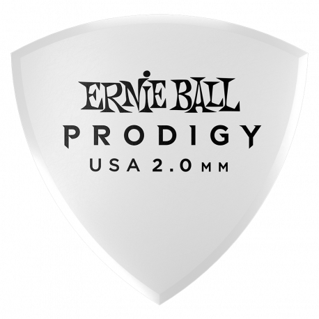 PANA CHITARA ERNIE BALL 2.0MM WHITE LARGE SHIELD PRODIGY PICK