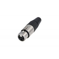 Conector XLR mama, 3 pini Rean RC3F, Nichel, contacte Argint