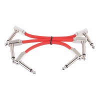 CABLU INSTRUMENT ERNIE BALL 3" FLAT RIBBON PATCH CABLE 3-PACK - RED