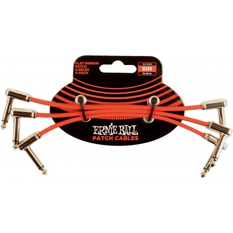 CABLU INSTRUMENT ERNIE BALL 6" FLAT RIBBON PATCH CABLE 3-PACK - RED