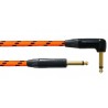 Cablu Instrument Jack 6.3 mm mono Cordial Blacklight Edition 6M PR Orange