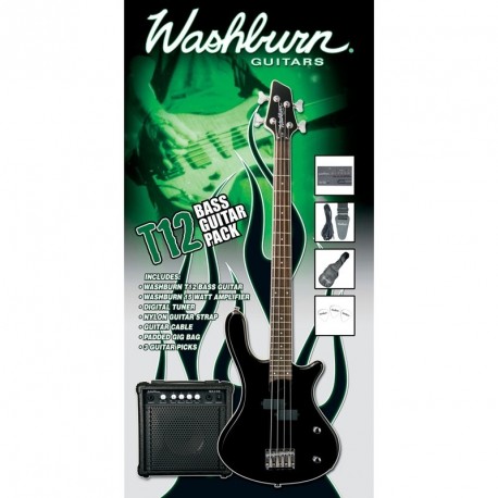 SET CHITARA BASS ELECTRICA WASHBURN T12B PACK