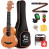 Set Ukulele Soprano DUS-100 DONNER Mahogany EC938+EC817