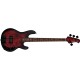 CHITARA BASS ELECTRICA STERLING BY MUSICMAN RAY34 POPLAR BURL, DARK SCARLET BS