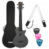 Set Ukulele Carbon Electroacustic Concert Cascha HH-2258E Soft case, Curea, Pene