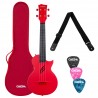 Set kulele Concert Cascha HH-2280, Carbon, Rosu