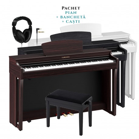 PIAN DIGITAL YAMAHA Pachet Clavinova CLP-725 cu bancheta si casti AKG K44