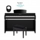 PIAN DIGITAL YAMAHA Pachet Clavinova CLP-725PE cu bancheta si casti AKG K44