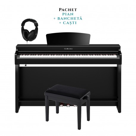 PIAN DIGITAL YAMAHA Pachet Clavinova CLP-725PE cu bancheta si casti AKG K44