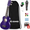 Pachet Ukulele Sopran Donner DUS-10P Purple cu Accesorii si Tuner