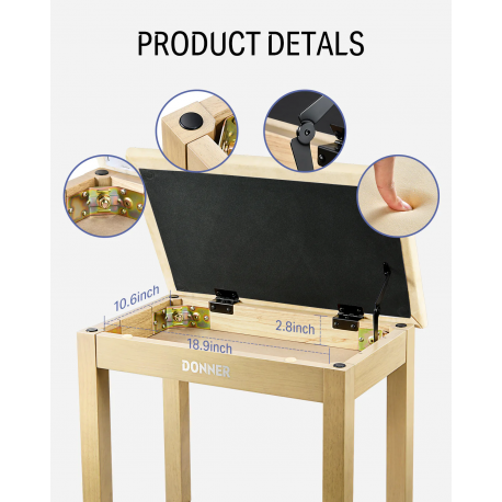 BANCHETA PIAN DONNER PIANO BENCH BEIGE