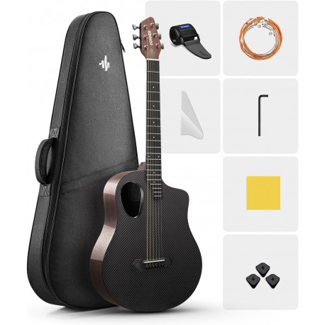 Set Chitara Acustica Donner Rising G1 Black Gloss EC6963