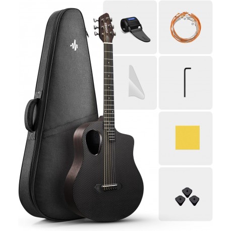 SET CHITARA ACUSTICA DONNER RISING 1 BLACK SATIN