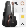 Set Chitara Acustica Donner Rising G1 Brown Satin
