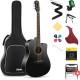 Set Chitara Acustica Donner Dag-1 Cb Cutaway Cu Husa Si Accesorii, Black Ec1129