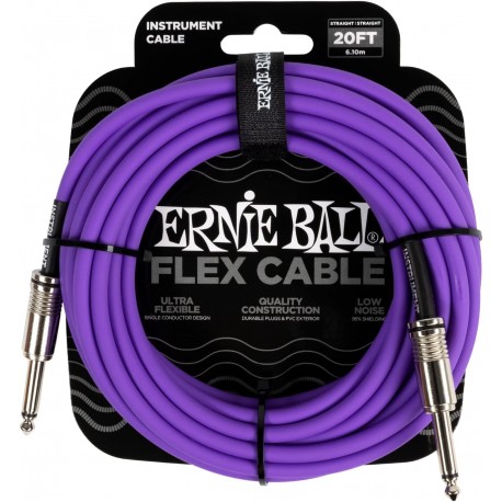 CABLU INSTRUMENT ERNIE BALL FLEX INSTRUMENT CABLE STRAIGHT/ANGLE 20FT - PURPLE