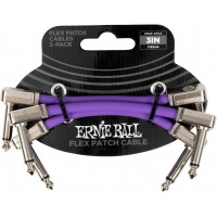 CABLU INSTRUMENT ERNIE BALL FLEX PATCH CABLE 3IN - PURPLE - 3 PACK