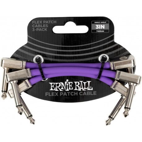 CABLU INSTRUMENT ERNIE BALL FLEX PATCH CABLE 3IN - PURPLE - 3 PACK