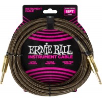 CABLU INSTRUMENT ERNIE BALL BRAIDED INSTRUMENT CABLE STRAIGHT/STRAIGHT 18FT - PAY DIRT
