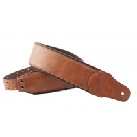 CUREA CHITARA RIGHTON! Smooth Light Brown Leather Bass Strap