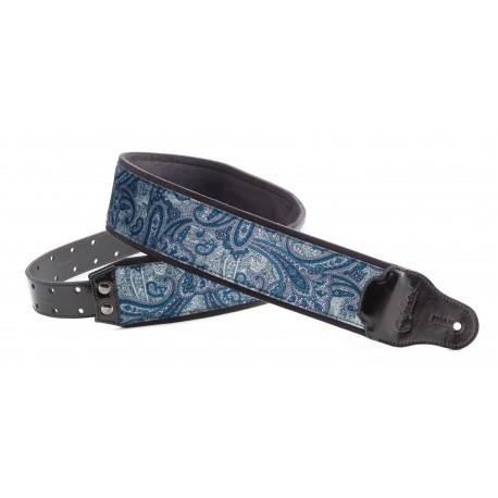 CUREA CHITARA YAMAHA PAISLEY VELVET-70 BLUE GUITAR STRAP