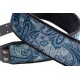 CUREA CHITARA YAMAHA PAISLEY VELVET-70 BLUE GUITAR STRAP