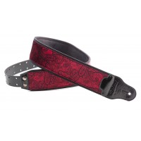 CUREA CHITARA YAMAHA PAISLEY VELVET-60 RED GUITAR STRAP